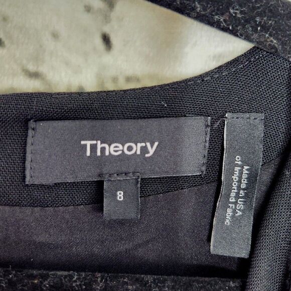 Theory Women's Myani Contour Sleeveless Solid Black Knee Length Dress Stretch 8 - Picture 9 of 11